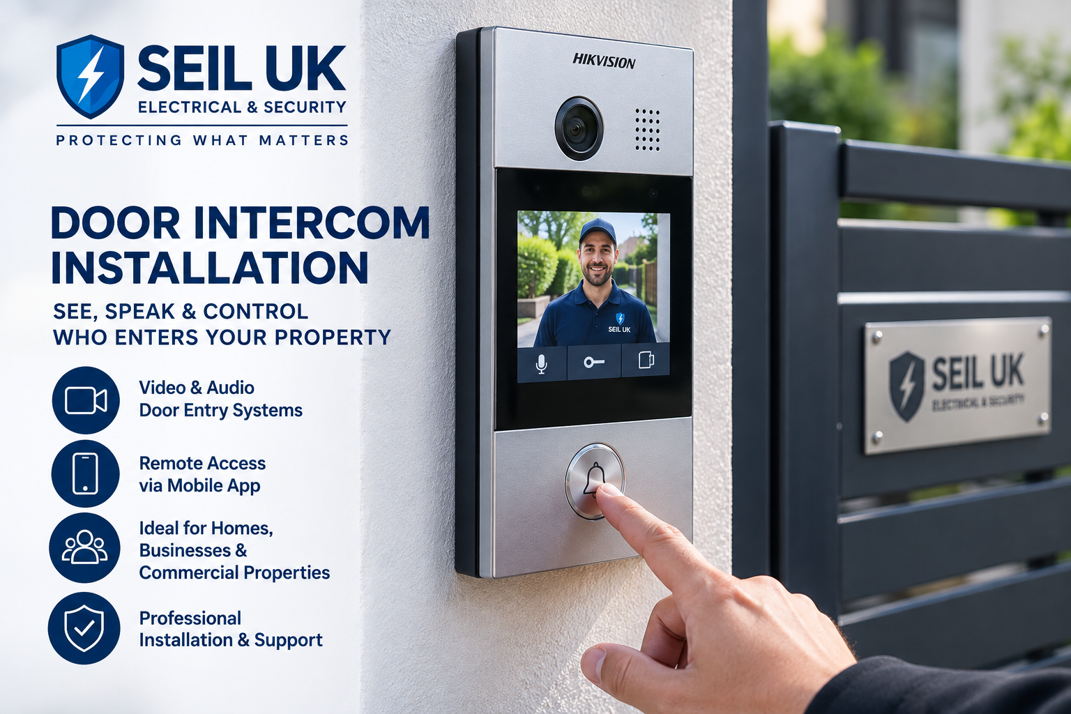 SEIL-UK-Door-Intercom-Installation-Hounslow-London SEIL UK professional video door intercom installation in Hounslow and London for homes and businesses.